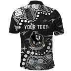 Personalized Collingwood Magpies Polo Shirt Aboriginal Pattern with Graffiti Style