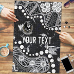 Personalized Collingwood Magpies Puzzle Aboriginal Pattern with Graffiti Style