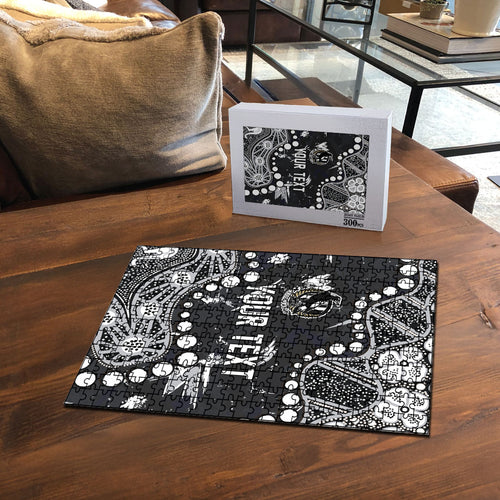 Personalized Collingwood Magpies Puzzle Aboriginal Pattern with Graffiti Style