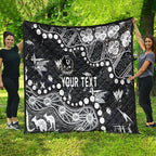 Personalized Collingwood Magpies Quilt Aboriginal Pattern with Graffiti Style