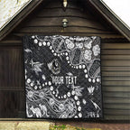 Personalized Collingwood Magpies Quilt Aboriginal Pattern with Graffiti Style