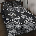 Personalized Collingwood Magpies Quilt Bed Set Aboriginal Pattern with Graffiti Style