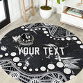 Personalized Collingwood Magpies Round Carpet Aboriginal Pattern with Graffiti Style