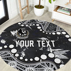 Personalized Collingwood Magpies Round Carpet Aboriginal Pattern with Graffiti Style