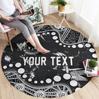 Personalized Collingwood Magpies Round Carpet Aboriginal Pattern with Graffiti Style