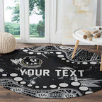 Personalized Collingwood Magpies Round Carpet Aboriginal Pattern with Graffiti Style