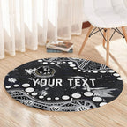 Personalized Collingwood Magpies Round Carpet Aboriginal Pattern with Graffiti Style