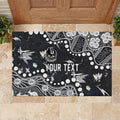 Personalized Collingwood Magpies Rubber Doormat Aboriginal Pattern with Graffiti Style