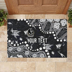 Personalized Collingwood Magpies Rubber Doormat Aboriginal Pattern with Graffiti Style