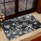 Personalized Collingwood Magpies Rubber Doormat Aboriginal Pattern with Graffiti Style