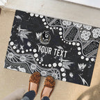Personalized Collingwood Magpies Rubber Doormat Aboriginal Pattern with Graffiti Style