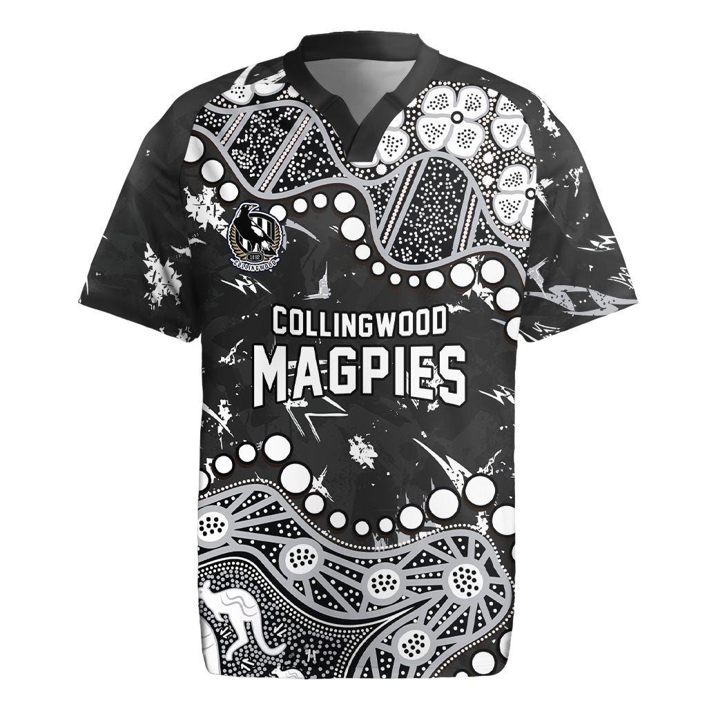 Personalized Collingwood Magpies Rugby Jersey Aboriginal Pattern with Graffiti Style
