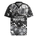 Personalized Collingwood Magpies Rugby Jersey Aboriginal Pattern with Graffiti Style