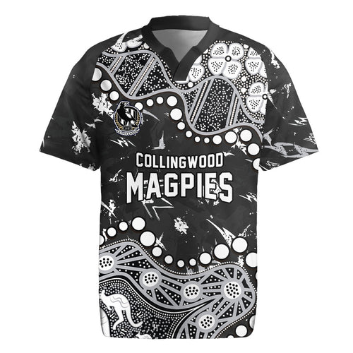 Personalized Collingwood Magpies Rugby Jersey Aboriginal Pattern with Graffiti Style