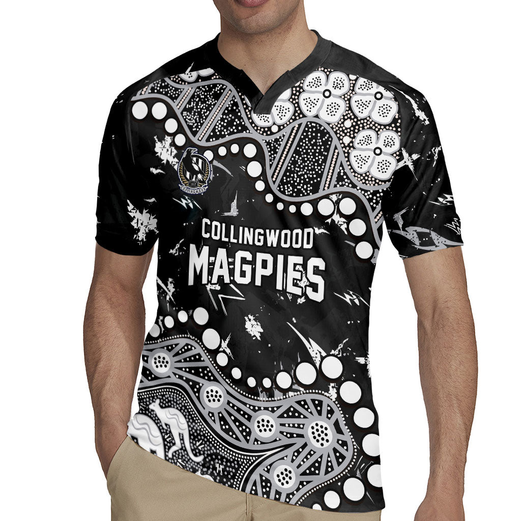 Personalized Collingwood Magpies Rugby Jersey Aboriginal Pattern with Graffiti Style