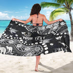 Personalized Collingwood Magpies Sarong Aboriginal Pattern with Graffiti Style