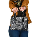 Personalized Collingwood Magpies Shoulder Handbag Aboriginal Pattern with Graffiti Style