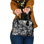 Personalized Collingwood Magpies Shoulder Handbag Aboriginal Pattern with Graffiti Style