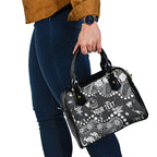 Personalized Collingwood Magpies Shoulder Handbag Aboriginal Pattern with Graffiti Style