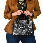 Personalized Collingwood Magpies Shoulder Handbag Aboriginal Pattern with Graffiti Style