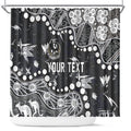 Personalized Collingwood Magpies Shower Curtain Aboriginal Pattern with Graffiti Style