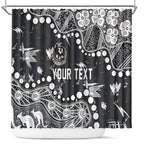 Personalized Collingwood Magpies Shower Curtain Aboriginal Pattern with Graffiti Style