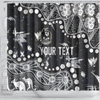 Personalized Collingwood Magpies Shower Curtain Aboriginal Pattern with Graffiti Style