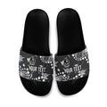 Personalized Collingwood Magpies Slide Sandals Aboriginal Pattern with Graffiti Style