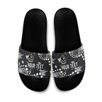 Personalized Collingwood Magpies Slide Sandals Aboriginal Pattern with Graffiti Style