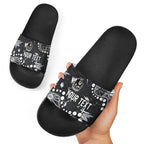 Personalized Collingwood Magpies Slide Sandals Aboriginal Pattern with Graffiti Style