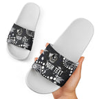 Personalized Collingwood Magpies Slide Sandals Aboriginal Pattern with Graffiti Style