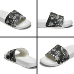 Personalized Collingwood Magpies Slide Sandals Aboriginal Pattern with Graffiti Style