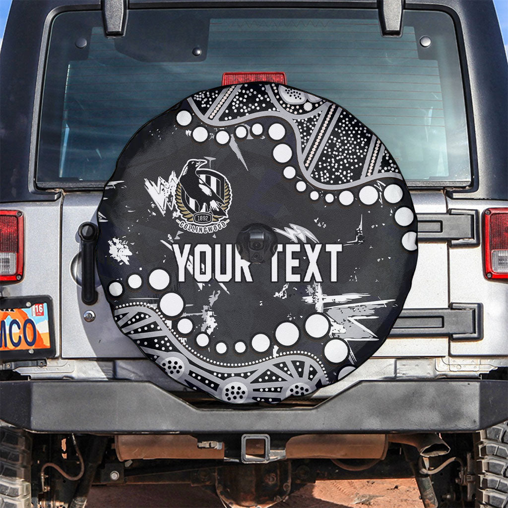 Personalized Collingwood Magpies Spare Tire Cover Aboriginal Pattern with Graffiti Style