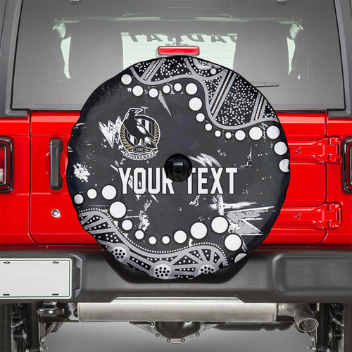 Personalized Collingwood Magpies Spare Tire Cover Aboriginal Pattern with Graffiti Style