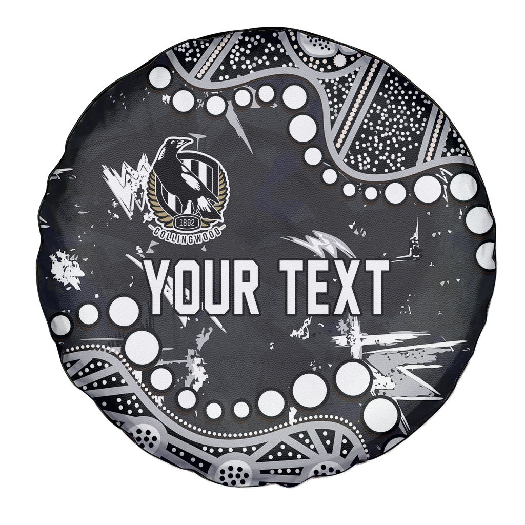 Personalized Collingwood Magpies Spare Tire Cover Aboriginal Pattern with Graffiti Style