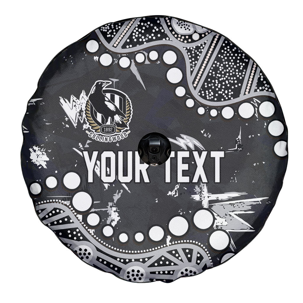 Personalized Collingwood Magpies Spare Tire Cover Aboriginal Pattern with Graffiti Style