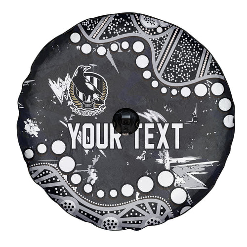 Personalized Collingwood Magpies Spare Tire Cover Aboriginal Pattern with Graffiti Style