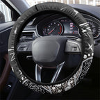 Collingwood Magpies Steering Wheel Cover Aboriginal Pattern with Graffiti Style