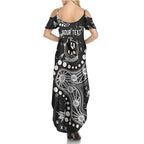 Personalized Collingwood Magpies Summer Maxi Dress Aboriginal Pattern with Graffiti Style
