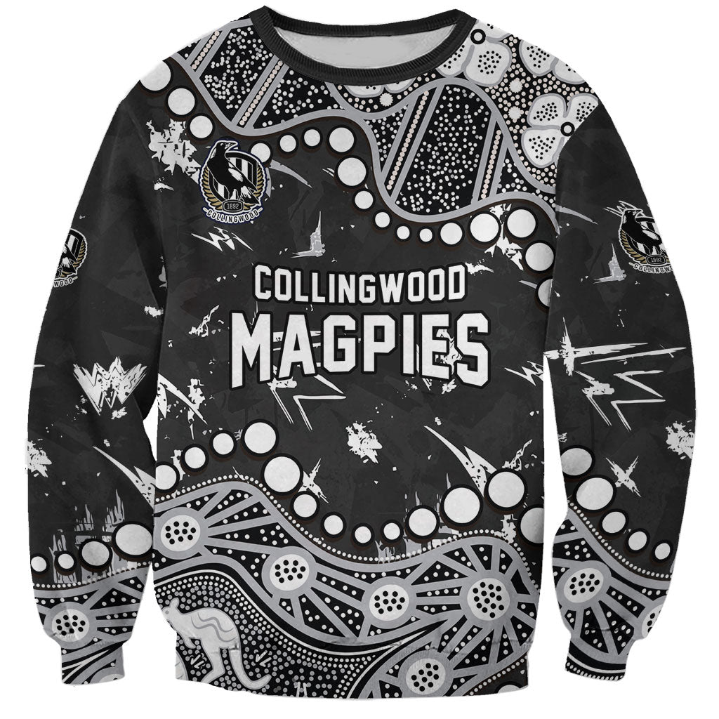Personalized Collingwood Magpies Sweatshirt Aboriginal Pattern with Graffiti Style