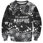 Personalized Collingwood Magpies Sweatshirt Aboriginal Pattern with Graffiti Style