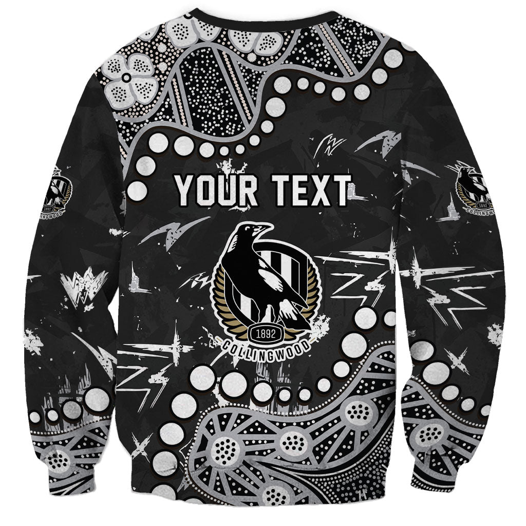 Personalized Collingwood Magpies Sweatshirt Aboriginal Pattern with Graffiti Style