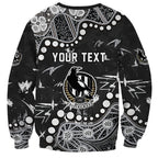 Personalized Collingwood Magpies Sweatshirt Aboriginal Pattern with Graffiti Style