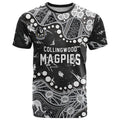 Personalized Collingwood Magpies T Shirt Aboriginal Pattern with Graffiti Style