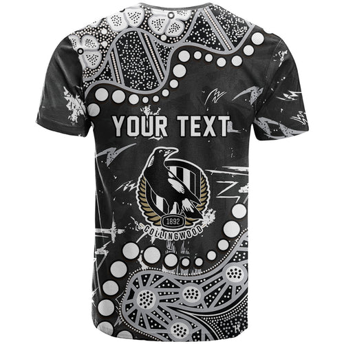 Personalized Collingwood Magpies T Shirt Aboriginal Pattern with Graffiti Style