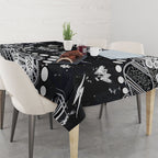 Personalized Collingwood Magpies Tablecloth Aboriginal Pattern with Graffiti Style