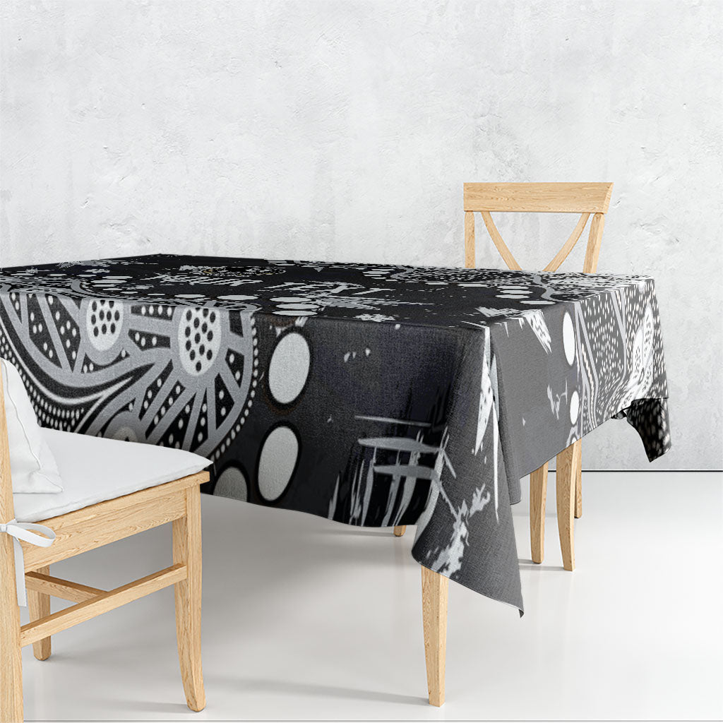 Personalized Collingwood Magpies Tablecloth Aboriginal Pattern with Graffiti Style