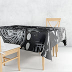 Personalized Collingwood Magpies Tablecloth Aboriginal Pattern with Graffiti Style