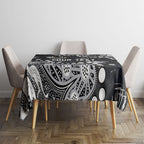 Personalized Collingwood Magpies Tablecloth Aboriginal Pattern with Graffiti Style