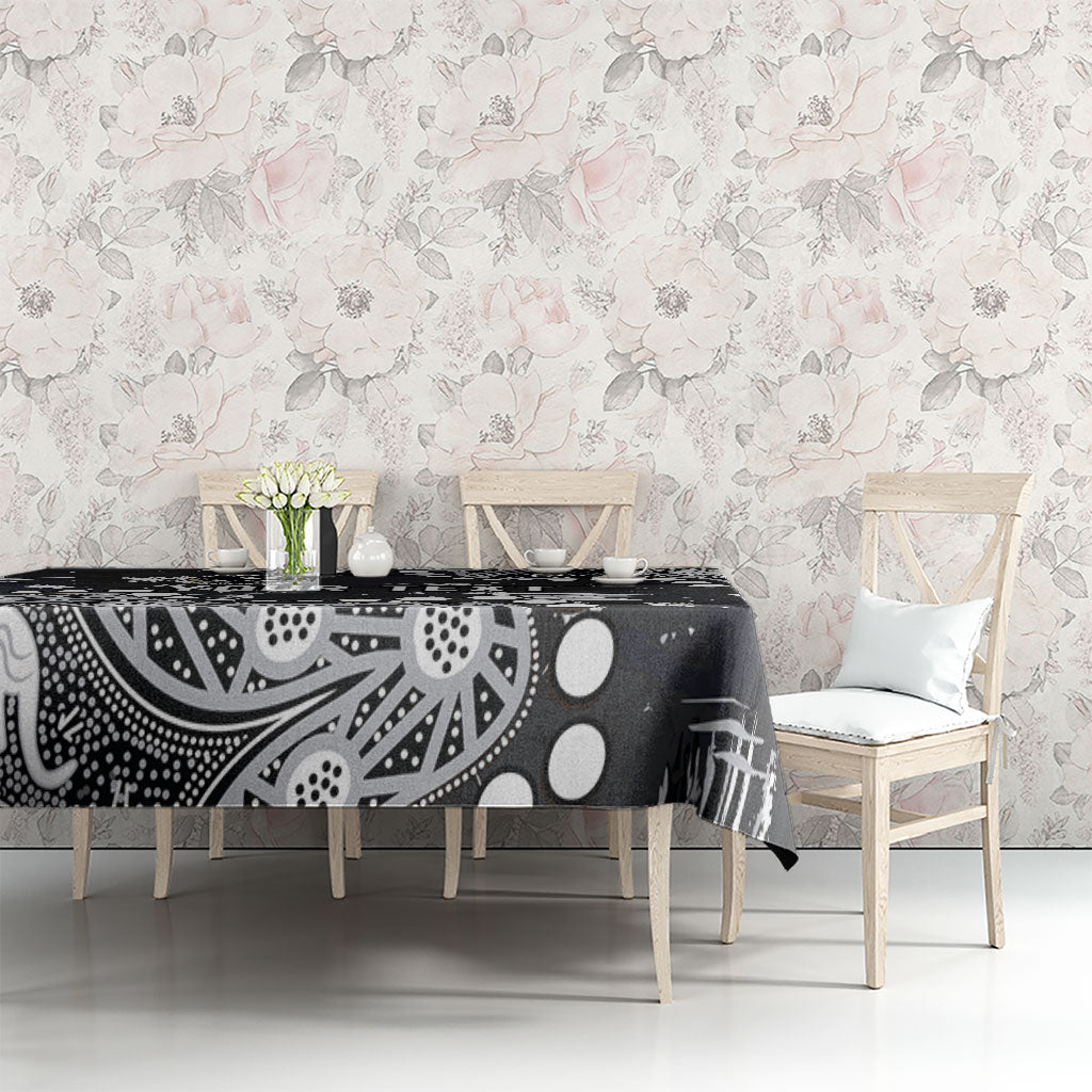 Personalized Collingwood Magpies Tablecloth Aboriginal Pattern with Graffiti Style